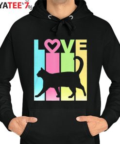 Best Gifts For Cat Lovers Pretty Pastel Gradient Silhouette Of Cat T-Shirt Hoodie