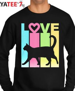 Best Gifts For Cat Lovers Pretty Pastel Gradient Silhouette Of Cat T-Shirt Sweater