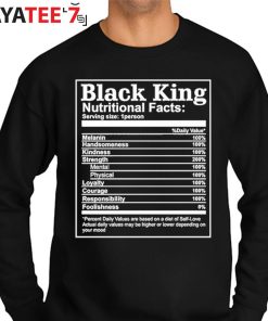 Black King Nutrition Facts Black Dad Black History Month African American Shirt Sweater
