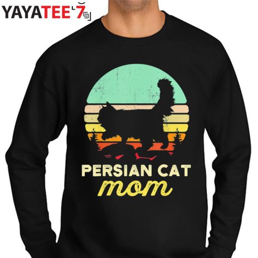 Retro Persian Cat Mom Best Gifts For Cat Lovers Cat Mothers Day Gifts Cute Persian Cat T-Shirt Sweater