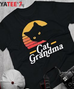 Vintage Cat Grandma Best Gifts For Cat Lovers Cat Mothers Day Gifts Sun Cat Retro Distressed T-Shirt