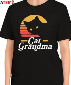 Vintage Cat Grandma Best Gifts For Cat Lovers Cat Mothers Day Gifts Sun Cat Retro Distressed T-Shirt Women's T-Shirt