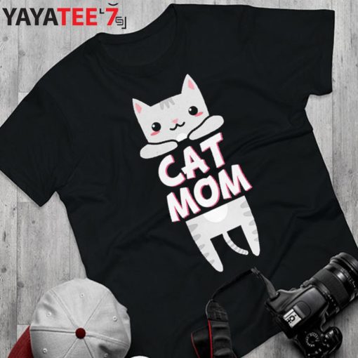 Womens Best Gifts For Cat Lovers Cat Mom Kawaii Cat Mothers Day Gifts Grey Tabby Kitty T-Shirt