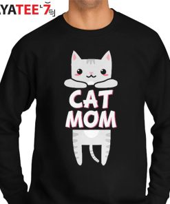 Womens Best Gifts For Cat Lovers Cat Mom Kawaii Cat Mothers Day Gifts Grey Tabby Kitty T-Shirt Sweater