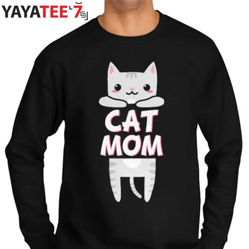 Womens Best Gifts For Cat Lovers Cat Mom Kawaii Cat Mothers Day Gifts Grey Tabby Kitty T-Shirt Sweater