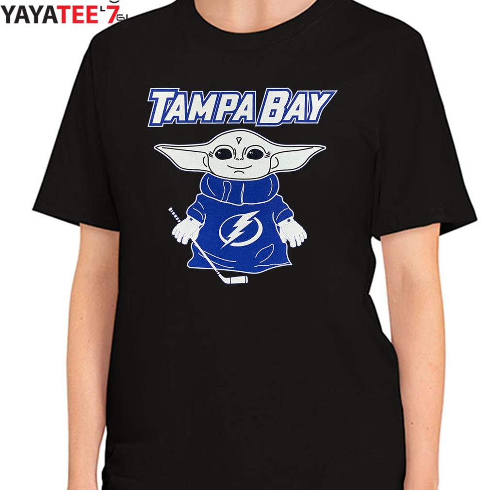 Tampa Bay Lightning Baby Yoda T-shirt Black Lightning Hockey 