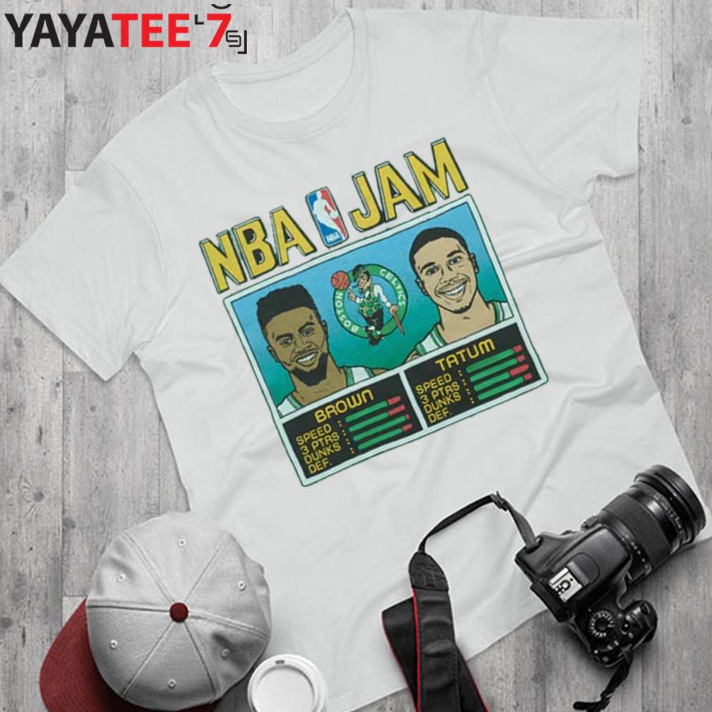 Jayson Tatum NBA Jam Celtics Brown And Jaylen T Shirt