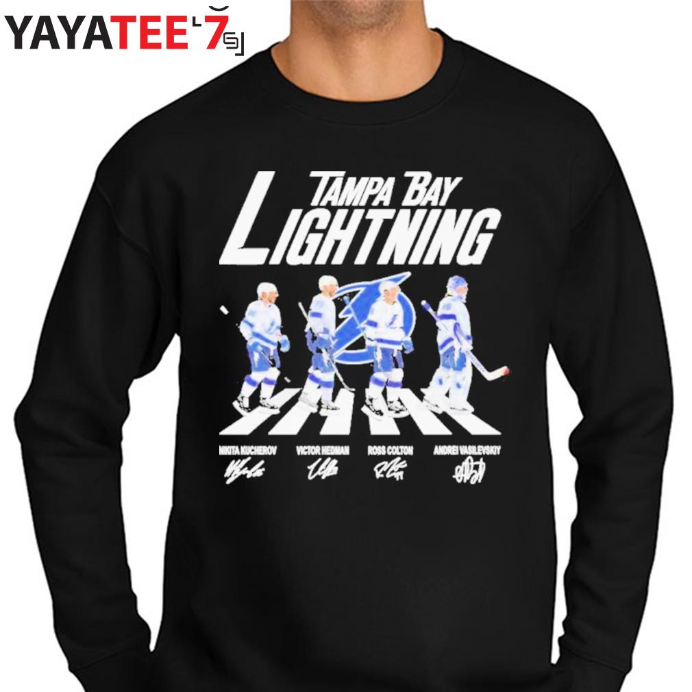 Tampa Bay Lightning Abbey Road Nikita Kucherov Victor Hedman Ross Colton  Andrei Vasilevskiy signatures shirt, hoodie, sweater, long sleeve and tank  top