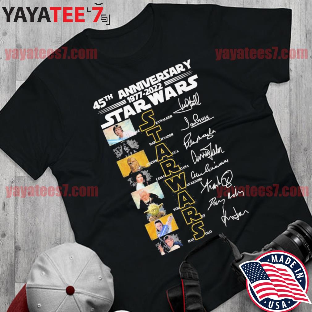 Star Wars 45Th Anniversary 1977-2022 Signatures shirt,, new, black, black,  new