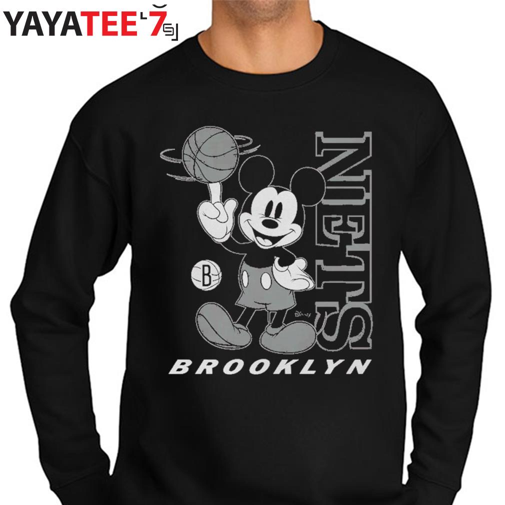 Men's Junk Food Black Brooklyn Nets Disney Vintage Mickey Baller T-Shirt