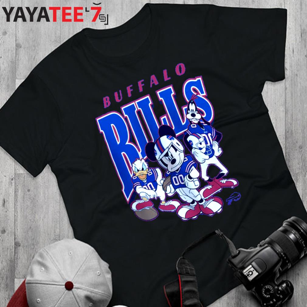 Men's Junk Food Black Buffalo Bills Disney Mickey Huddle T-Shirt