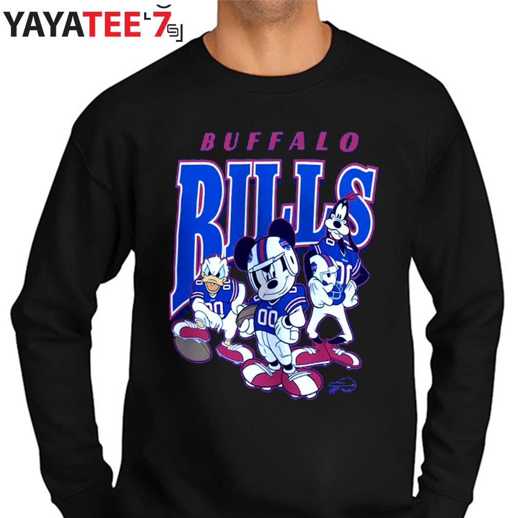 Men's Junk Food Black Buffalo Bills Disney Mickey Huddle T-Shirt