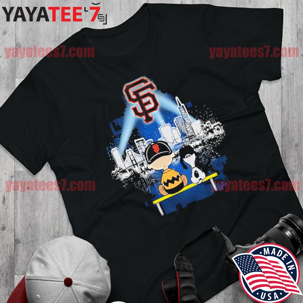 Charlie Brown And Snoopy Watching City San Francisco Giants T-Shirt -  TeeNavi