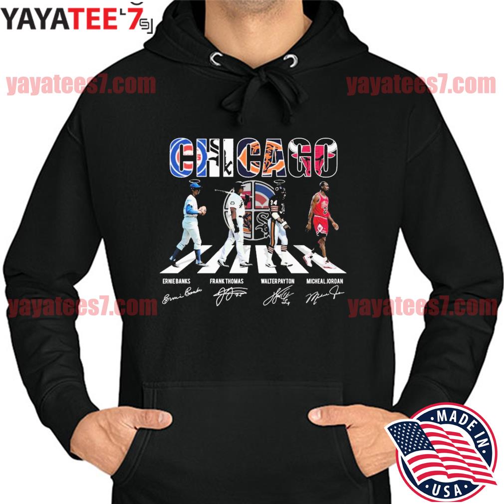 Chicago Sport Team Ernie Banks Frank Thomas Walter Payton Michael Jordan  abbey road signatures shirt, hoodie, sweater and long sleeve