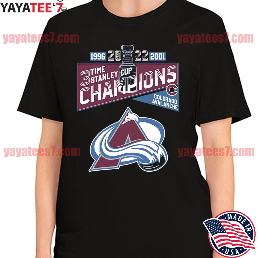 Official Colorado Avalanche 3-time 1996 2001 2022 Stanley Cup