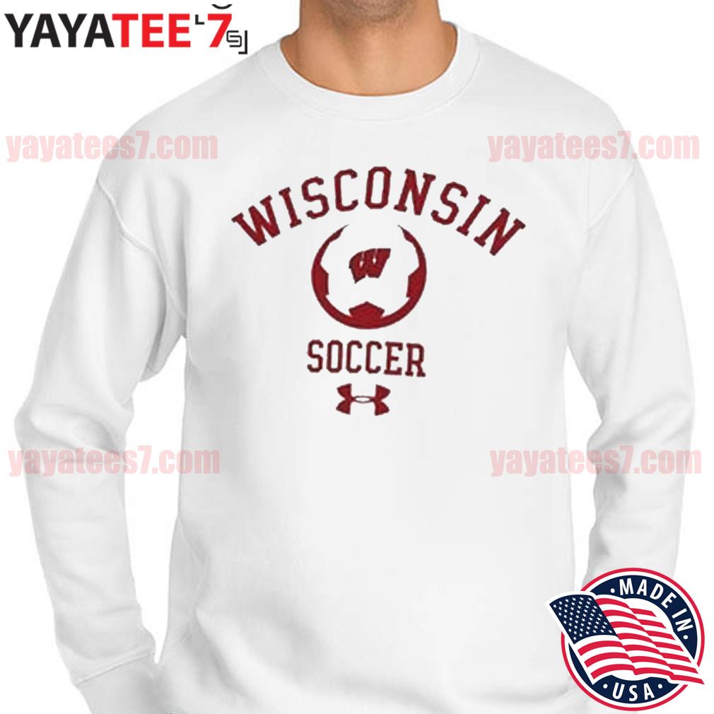 Wisconsin Badgers Under Armour Silver Heather Soccer Performance Cotton  Basic T-Shirt