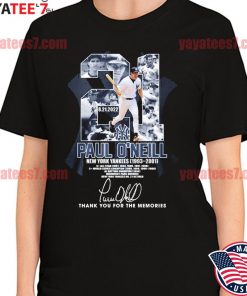 21 Paul O'Neill New York Yankees 1993-2001 thank you for the memories  signature shirt