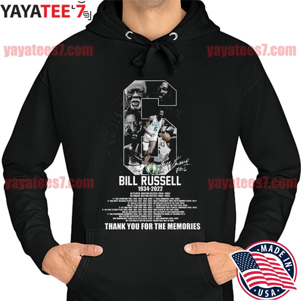 Bill Russell 1934-2022 Boston Celtics Thank You For The Memories signature  shirt, hoodie, sweater, long sleeve and tank top