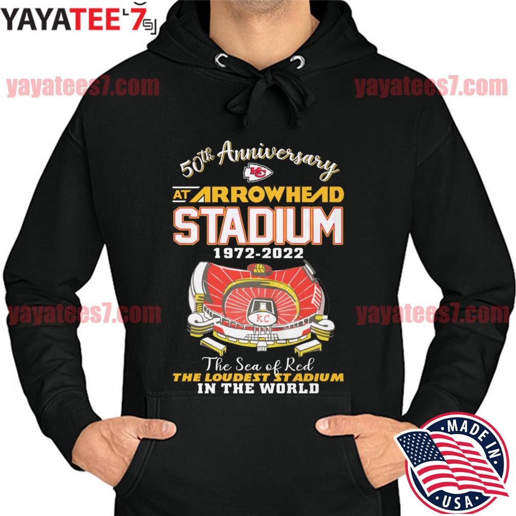 Kansas city Chiefs 50th anniversary at arrowhead stadium 1972 2022 the sea  of red shirt, hoodie, longsleeve tee, sweater