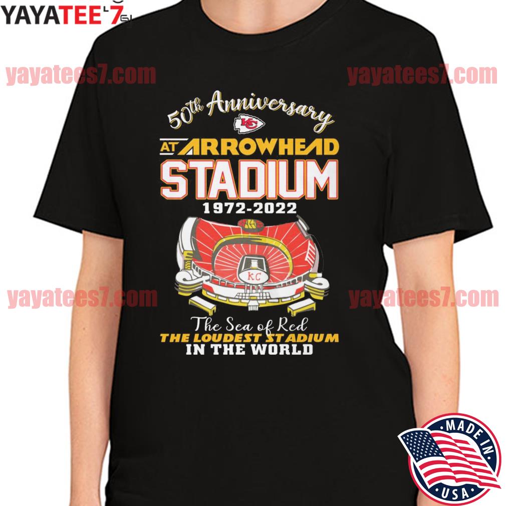 Kansas city Chiefs 50th anniversary at arrowhead stadium 1972 2022 the sea  of red shirt, hoodie, sweater, long sleeve and tank top