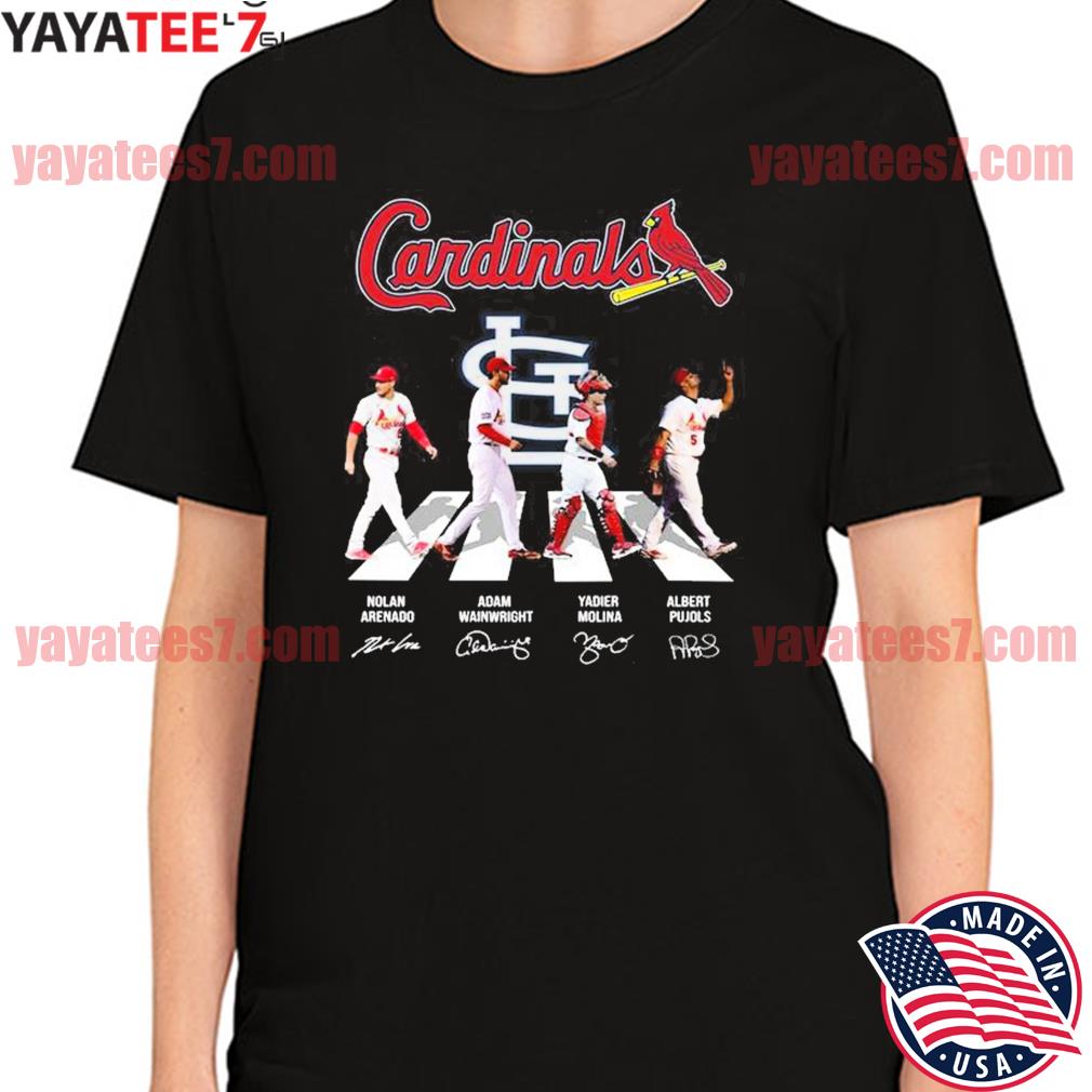 Premium cardinals Nolan Arenado Adam Wainwright Yadier Molina Albert Pujols  signatures St. Louis Cardinals t-shirt