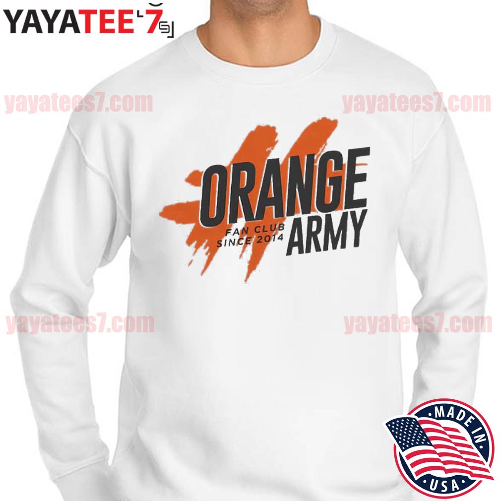 orange army shirt