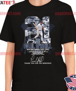 Paul O'neill New York Yankees 1993 2001 thank you for the memories  signatures shirt, hoodie, sweater, long sleeve and tank top