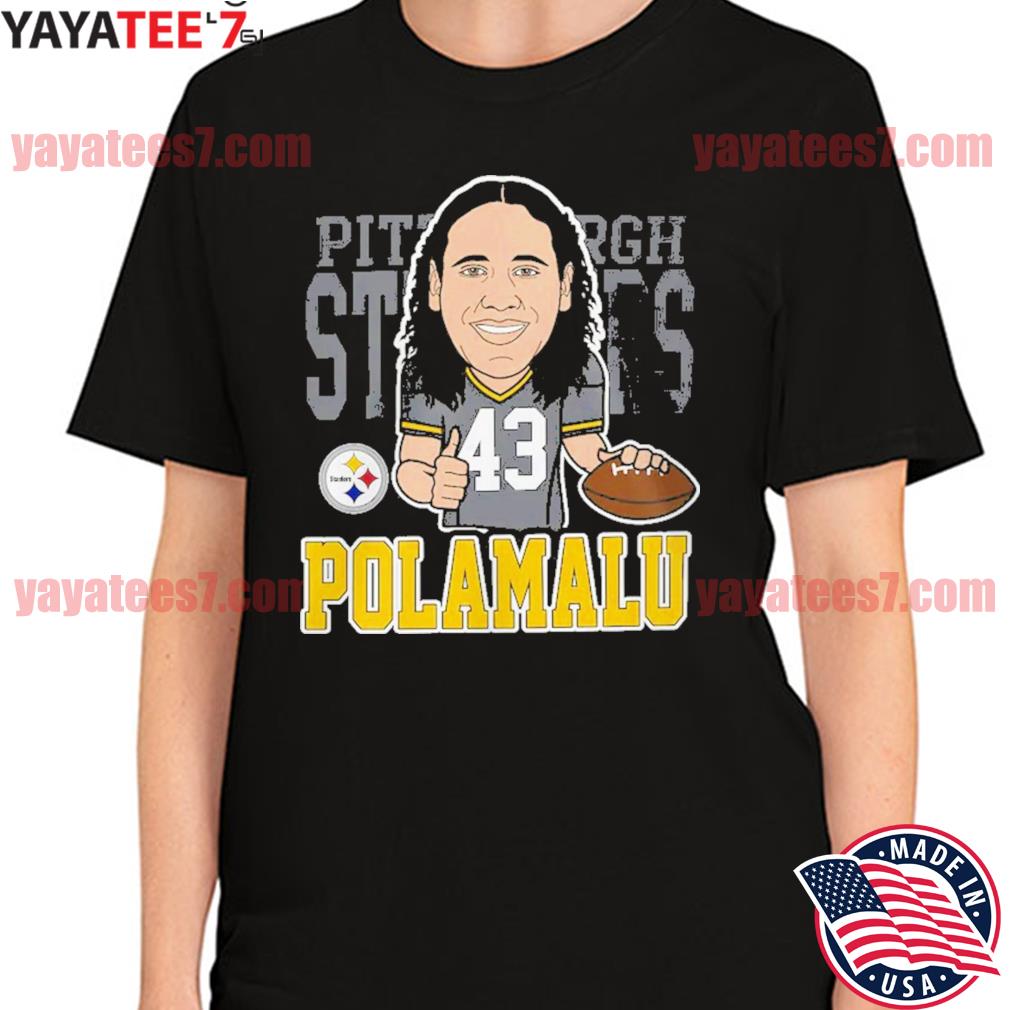 Troy Polamalu Pittsburgh Steelers Mitchell & Ness Youth Caricature Graphic  T-Shirt, hoodie, sweater, long sleeve and tank top