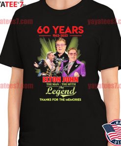 60 years 1962-2022 Elton John the man the myth the legend thanks for the memories signature shirt