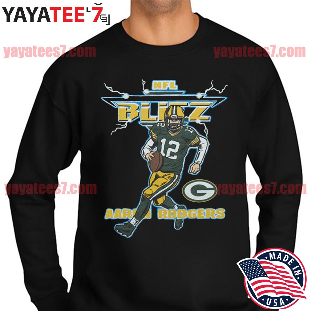 Aaron Rodgers New York Jets Homage Blitz Graphic T-shirt - Shibtee