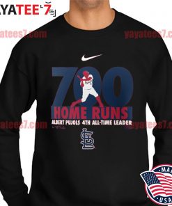 Men's St. Louis Cardinals Albert Pujols Nike Red 700th Home Run Milestone T- Shirt