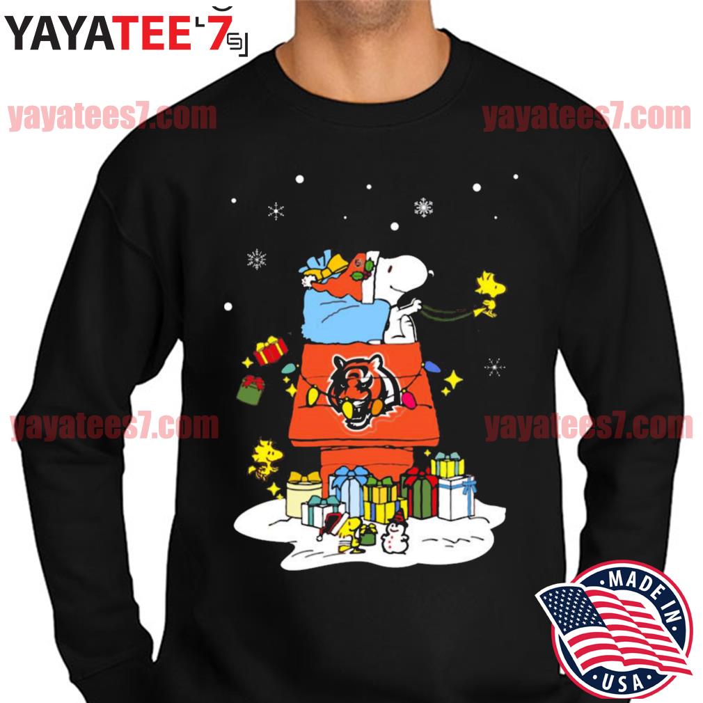 Cincinnati Bengals Santa Snoopy Wish You A Merry Christmas 2022 Shirt,  hoodie, sweater, long sleeve and tank top