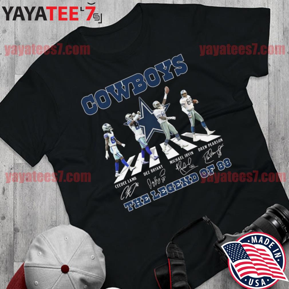 Dallas Cowboys Ceedee Lamb Dez Bryant Michael Irvin Drew Pearson Abbey Road  The Legend Of 88 Signatures Shirt, Hoodie, Sweater, Long Sleeve And Tank  Top