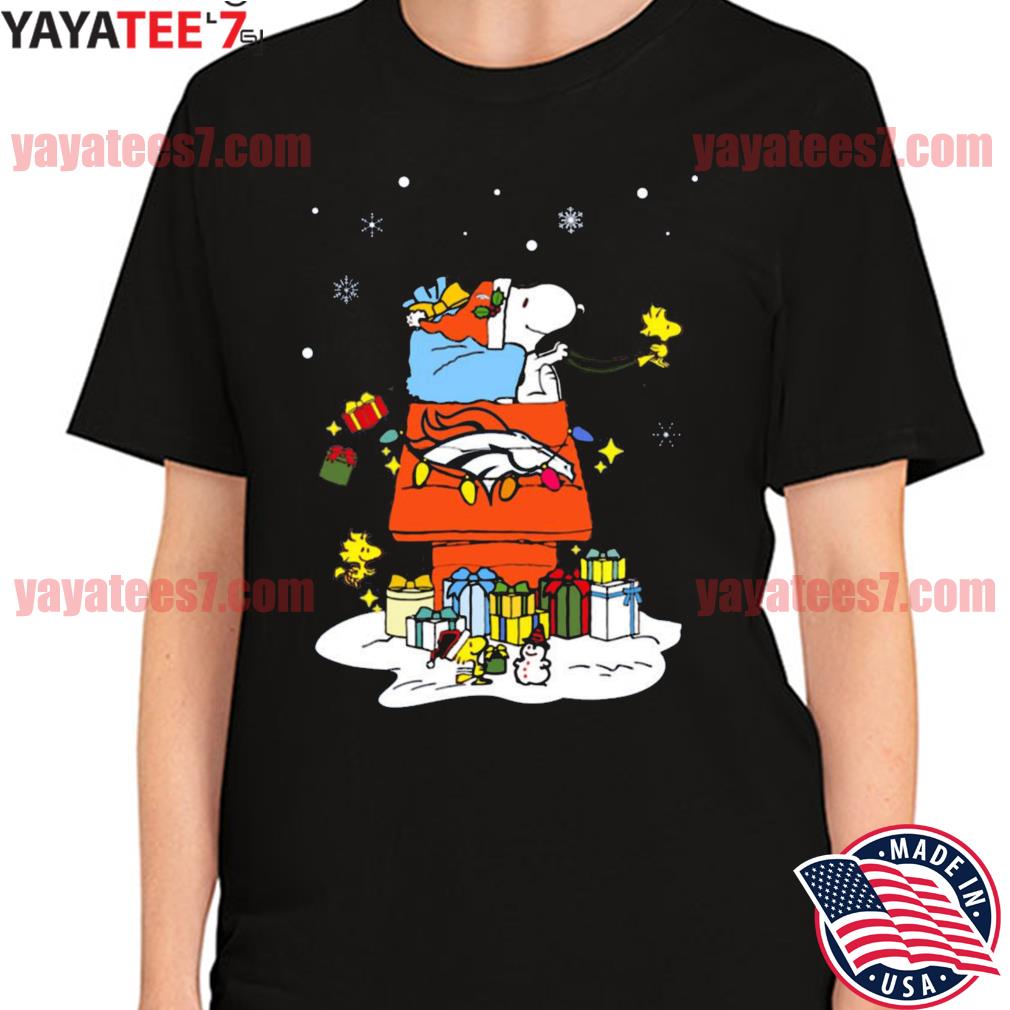 Denver Broncos Santa Snoopy Wish You A Merry Christmas Shirt