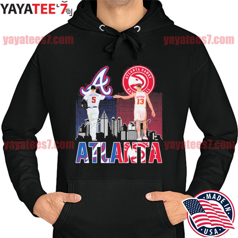 Atlanta Braves Freddie Freeman and Atlanta Hawks Bogdan Bogdanović  signatures shirt, hoodie, sweater, long sleeve and tank top