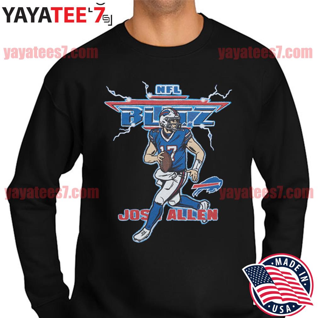 Josh Allen Nfl Blitz Buffalo Bills Lighting Retro Buffalo Bills T-shirt  Long Sleeve, Ladies Tee