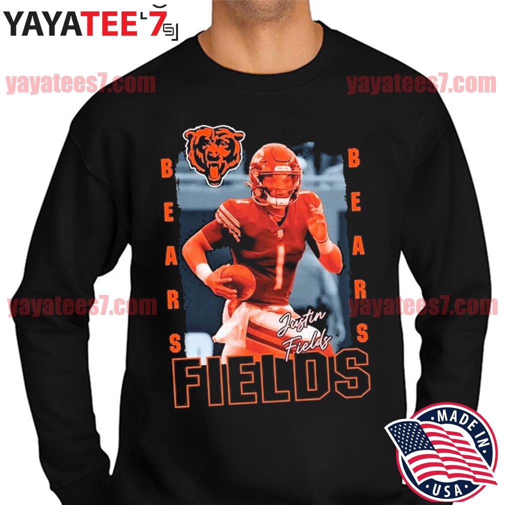 Youth Justin Fields Black Chicago Bears Play Action Graphic T-Shirt,  hoodie, sweater, long sleeve and tank top