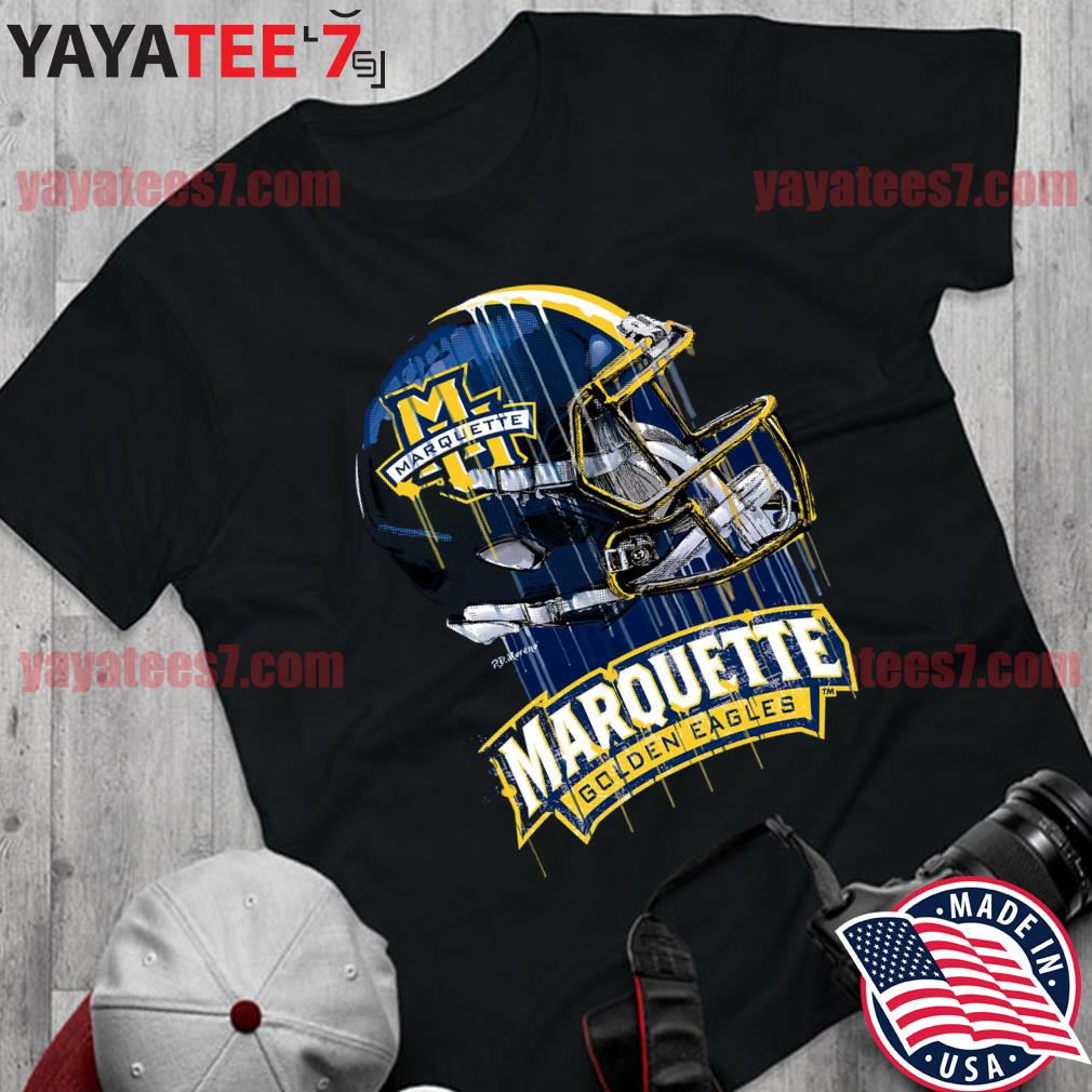 Infant White Marquette Golden Eagles Dripping Helmet T-Shirt