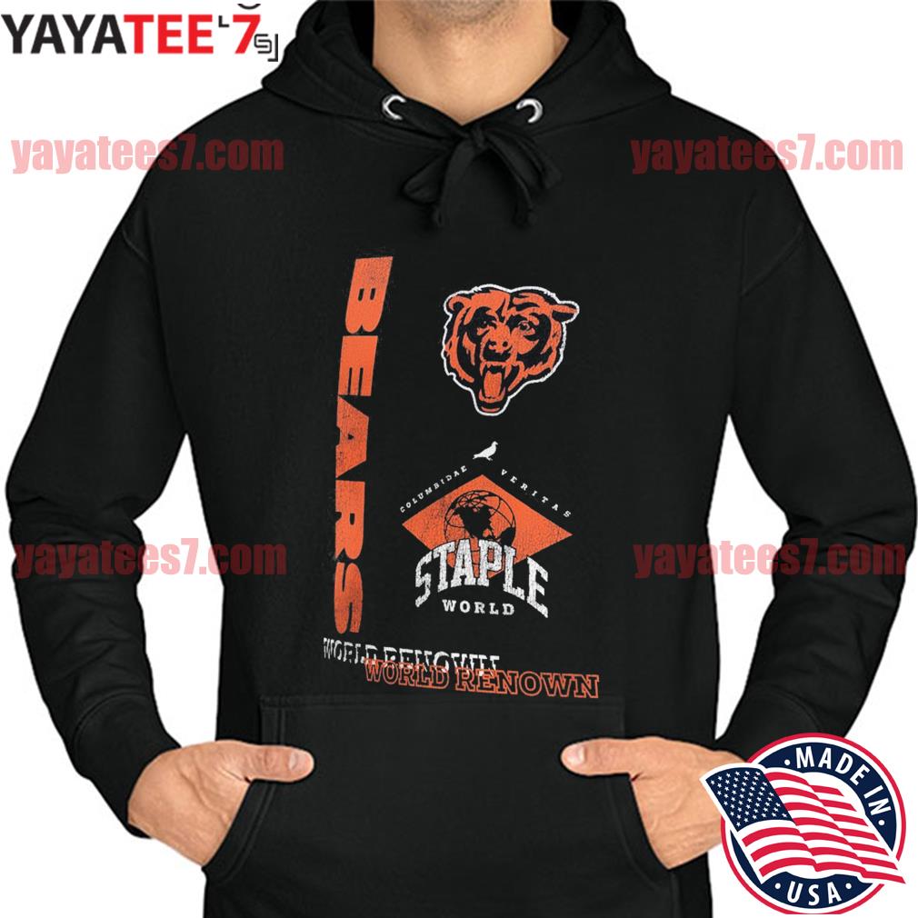 Men's NFL x Staple Black Chicago Bears World Renowned T-Shirt