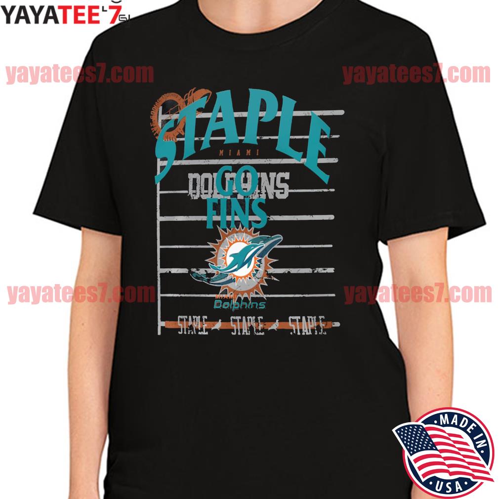 Men's NFL x Staple Black Miami Dolphins Throwback Vintage Wash T-Shirt