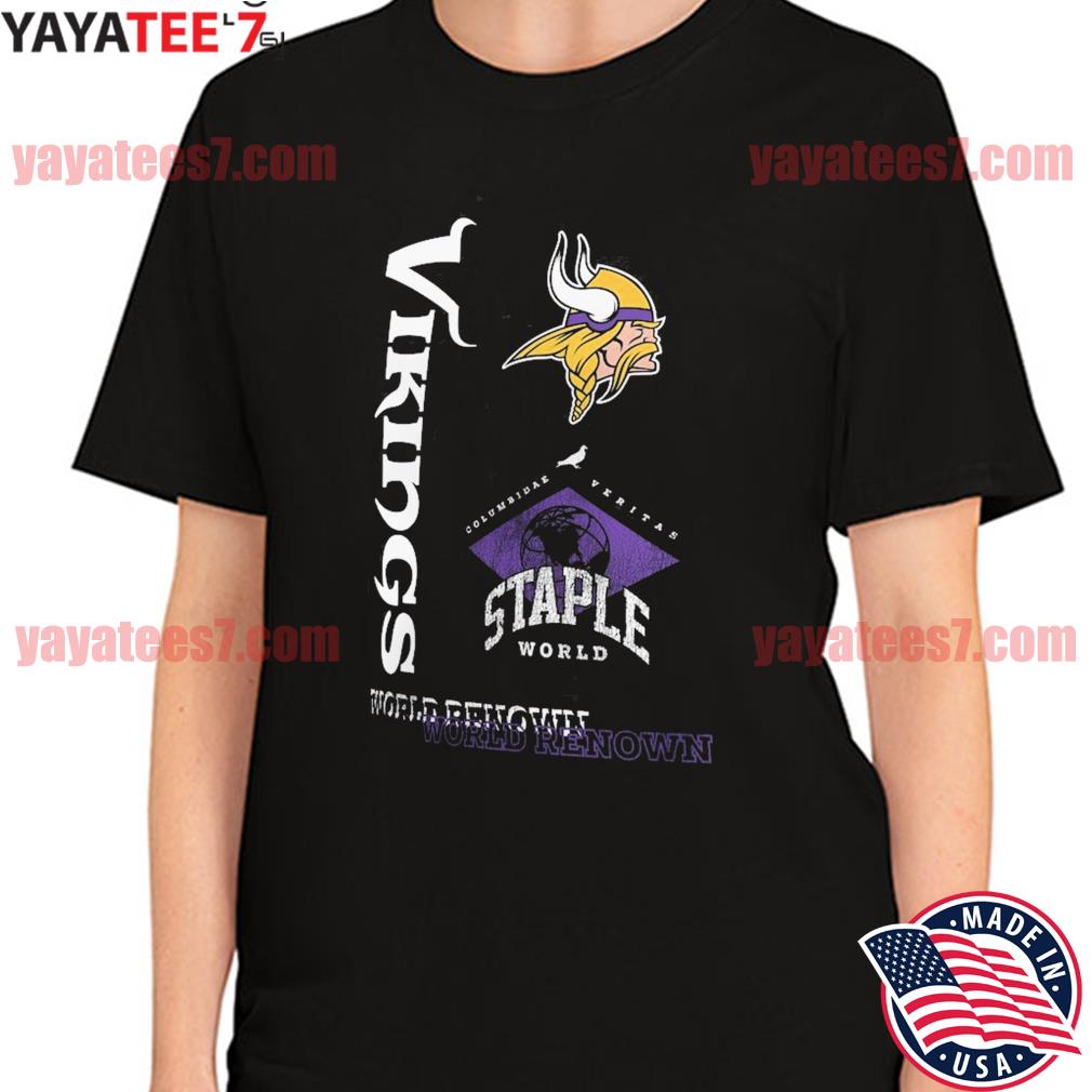 Men's NFL x Staple Black Minnesota Vikings World Renowned T-Shirt Size: Medium