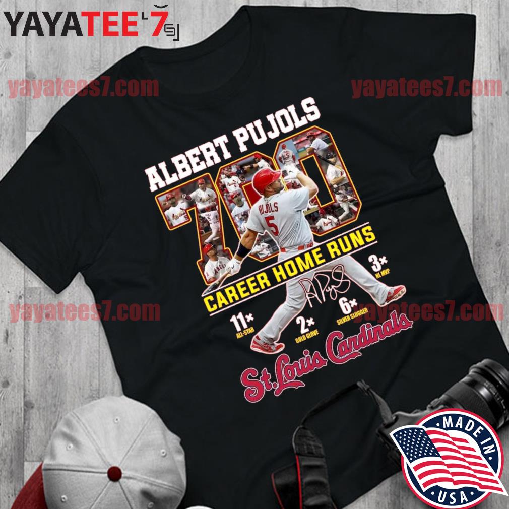 Official Albert Pujols 700 Career Home Runs 11x all star 2x gold glove shirt