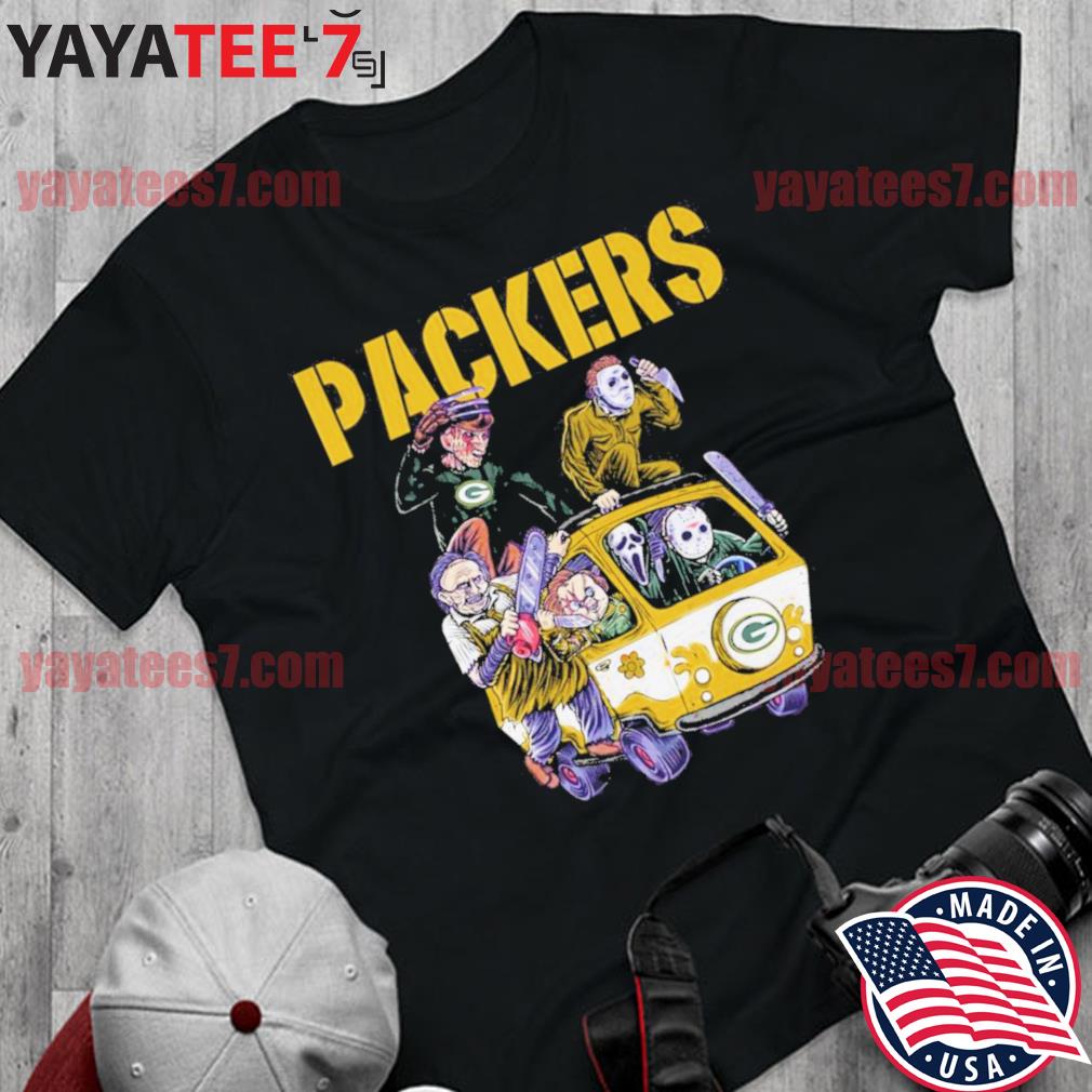 Green Bay Packers Shirt Horror Movie Characters Halloween Hoodie