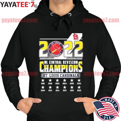 Official St Louis Cardinals 2022 NL Central Division Champions 1996-2022 s Hoodie