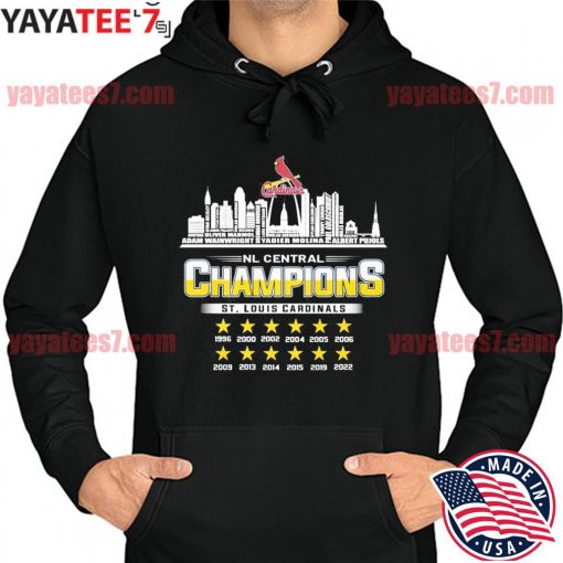 Official St Louis Cardinals NL Central Champions 1996-2022 Skyline s Hoodie
