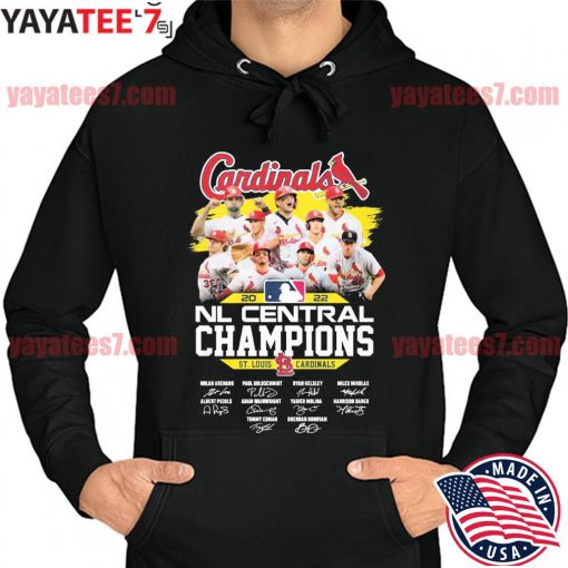 Official St Louis Cardinals team MLB 2022 NL Central Champions signatures s Hoodie