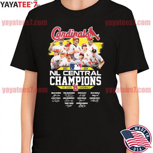 Official St Louis Cardinals team MLB 2022 NL Central Champions signatures shirt