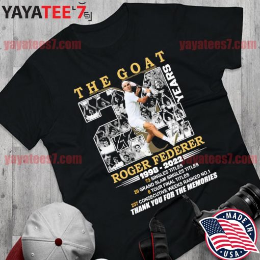 Official The Goat 24 years Roger Federer 1998-2022 thank you for the memories signature s Shirt