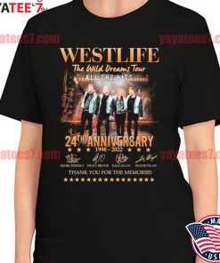 Official Westlife the wild Dreams Tour all the Hits 24th anniversary 1998-2022 thank you for the memories signatures shirt