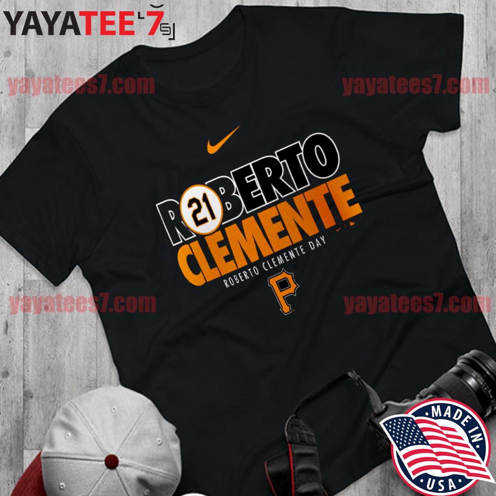 Pittsburgh Pirates 21 Roberto Clemente Nike Black Commemorative T-Shirt,  hoodie, sweater, long sleeve and tank top